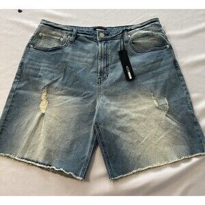 Nova Men Size 38 Lounge Relaxed Denim Blue Jean Shorts Medium Blue Wash
